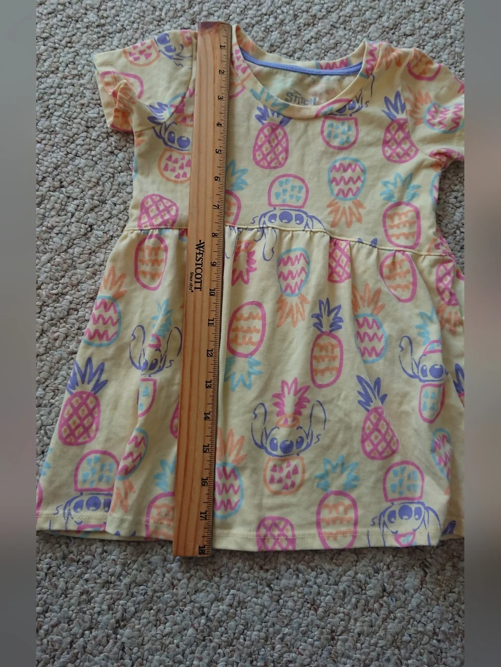 Disney Stitch Yellow allover print short-sleeve dress size 2T